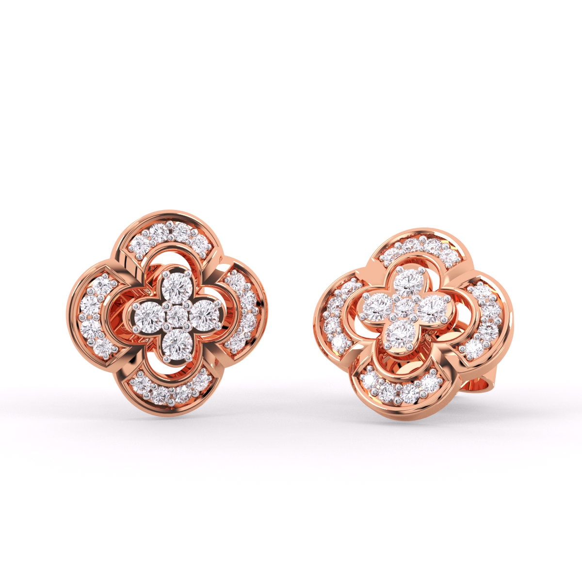 Elegant Cluster Round Diamond Girl’s Studs